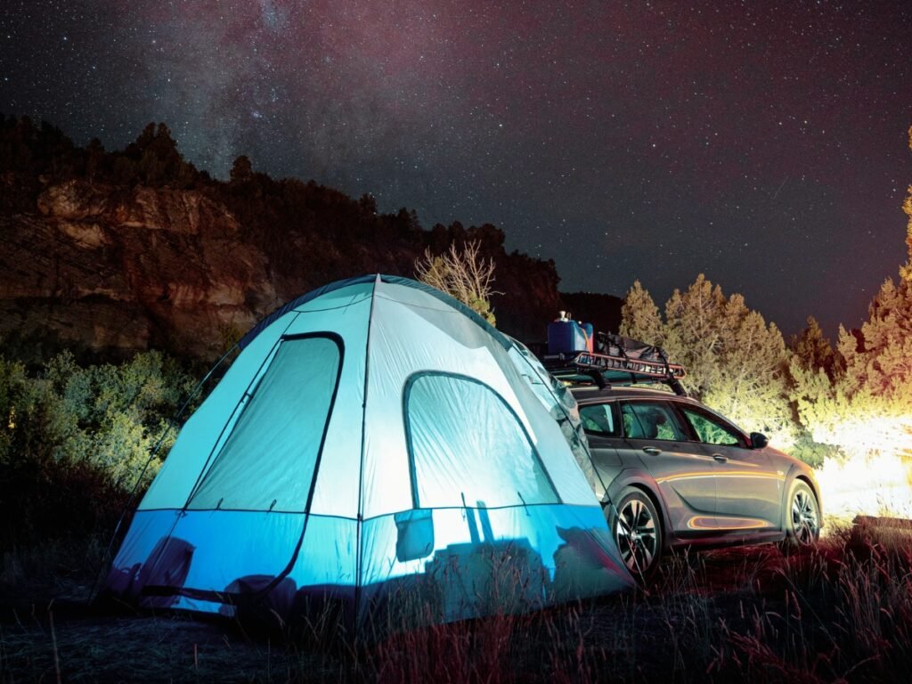 Camping under the stars near Asheville, North Carolina