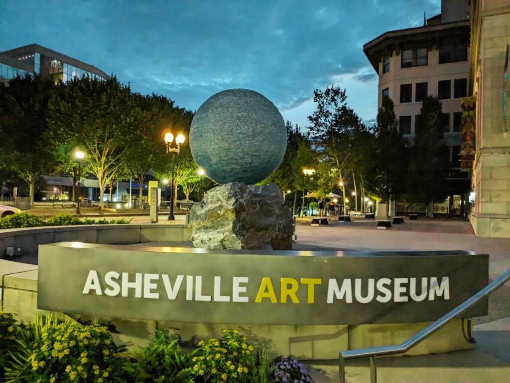 Outside Asheville Art Museum in Asheville